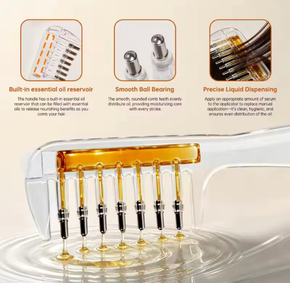 Transparent Scalp Oil Applicator Massage Comb