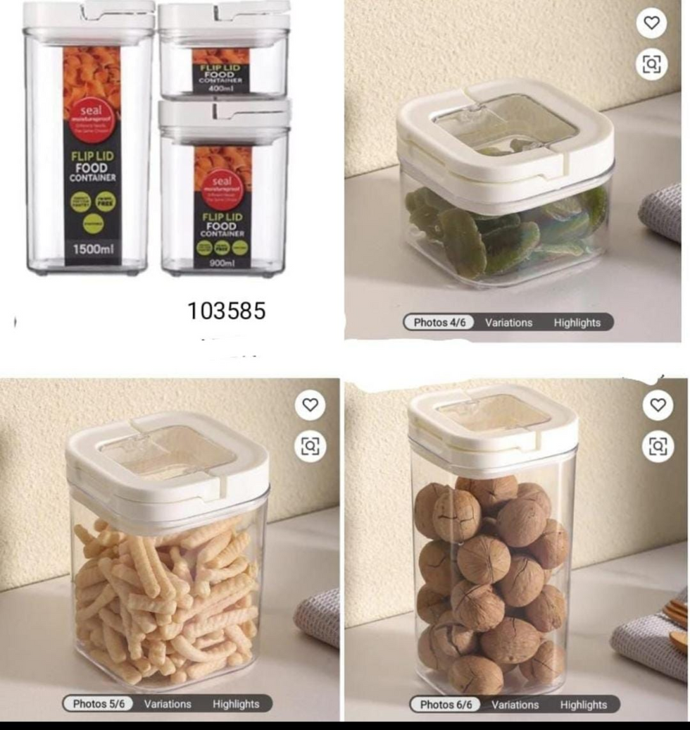 3-Piece Airtight Kitchen Storage Jar Set
