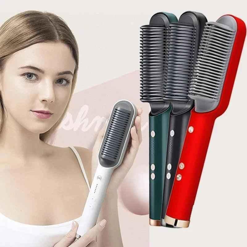 Hot Comb Hair Straightener Anti-Scald Ceramic Heat Styling Tool for Sleek Hair - Clarify.pk