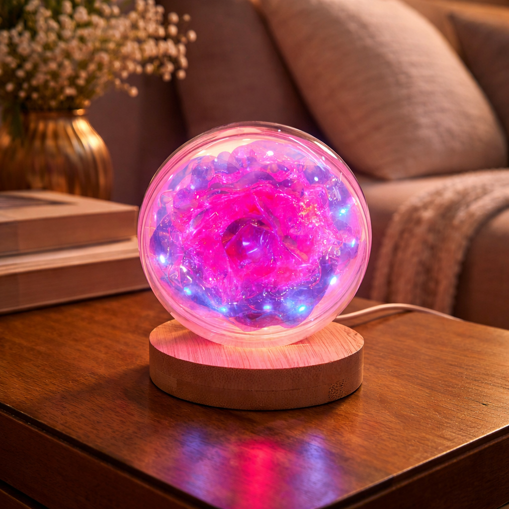 Glass Pedestal LED Lamp for Modern Home Decor