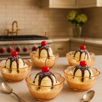 Ice Glass Bowl 6 Pcs Set – Elegant Dessert & Serving Bowls - Clarify.pk
