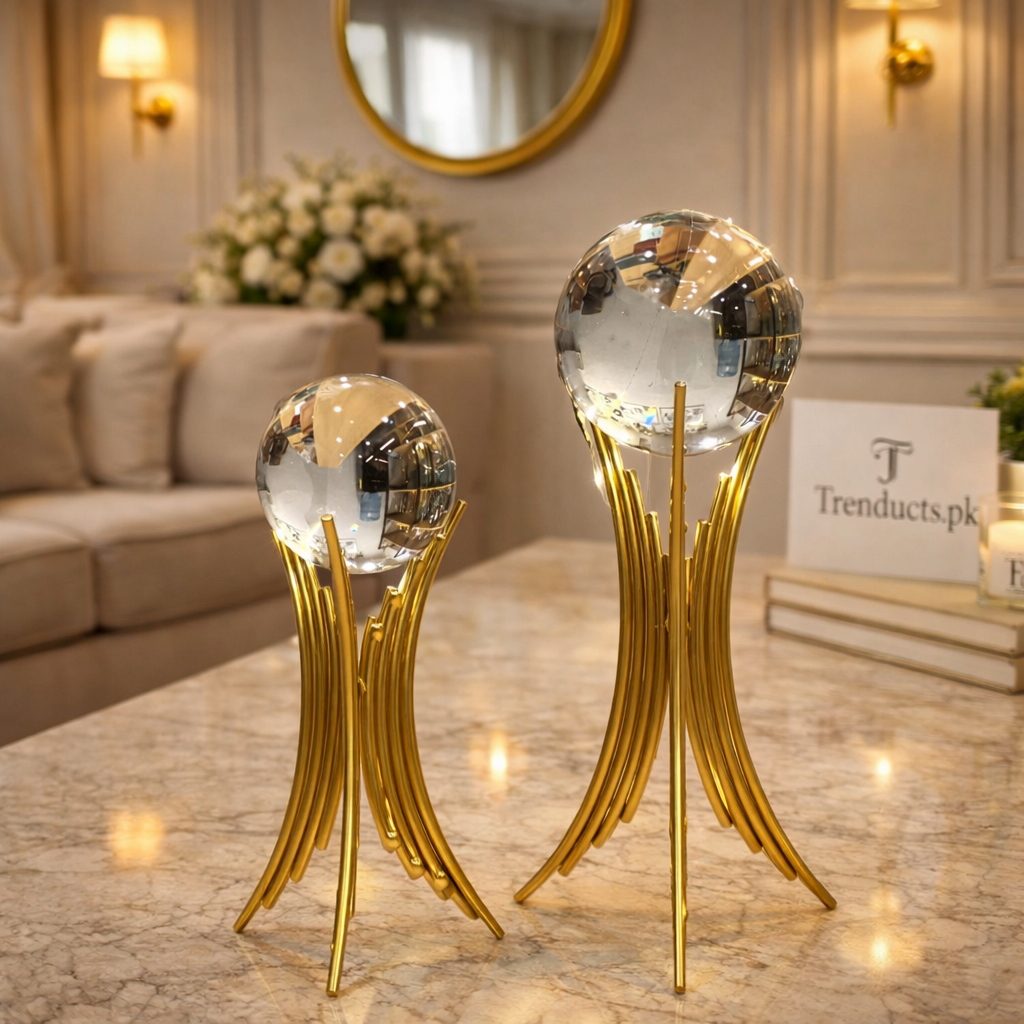 Crystal Ball Showpiece – Luxury Harmony Set (2pcs)