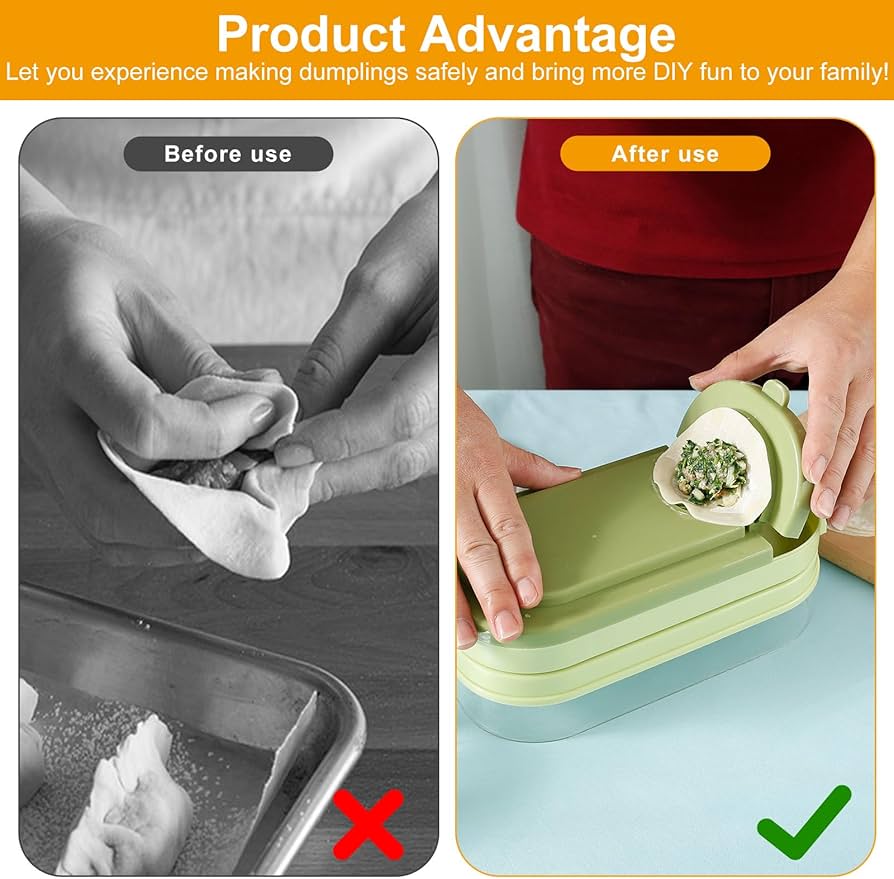 Multifunctional Dumpling Maker & Storage Box: Manual Dough Press Mold