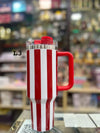 پریمیم ریڈ سٹرائپ 40oz ٹمبلر - 1200ml پانی کی بوتل
