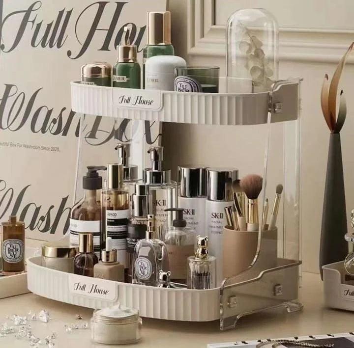 Double Layer Cosmetic Organizer Rack for Efficient Makeup Storage - Clarify.pk