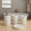 Luxury 4Pcs White Bath Set – Elegant Bathroom Décor - Clarify.pk