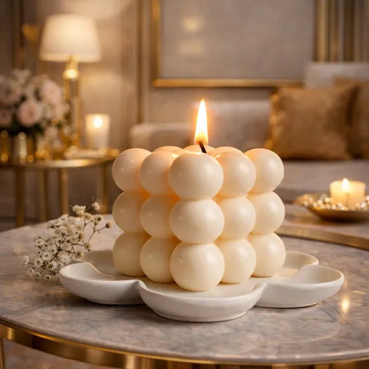 Bubble Cube Candle – Aesthetic Decorative Candle Light (led Candle) - Clarify.pk