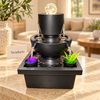 Gold Crystal Ball Tabletop Fountain with Spinning Ball & LED – Luxury Indoor Water Feature