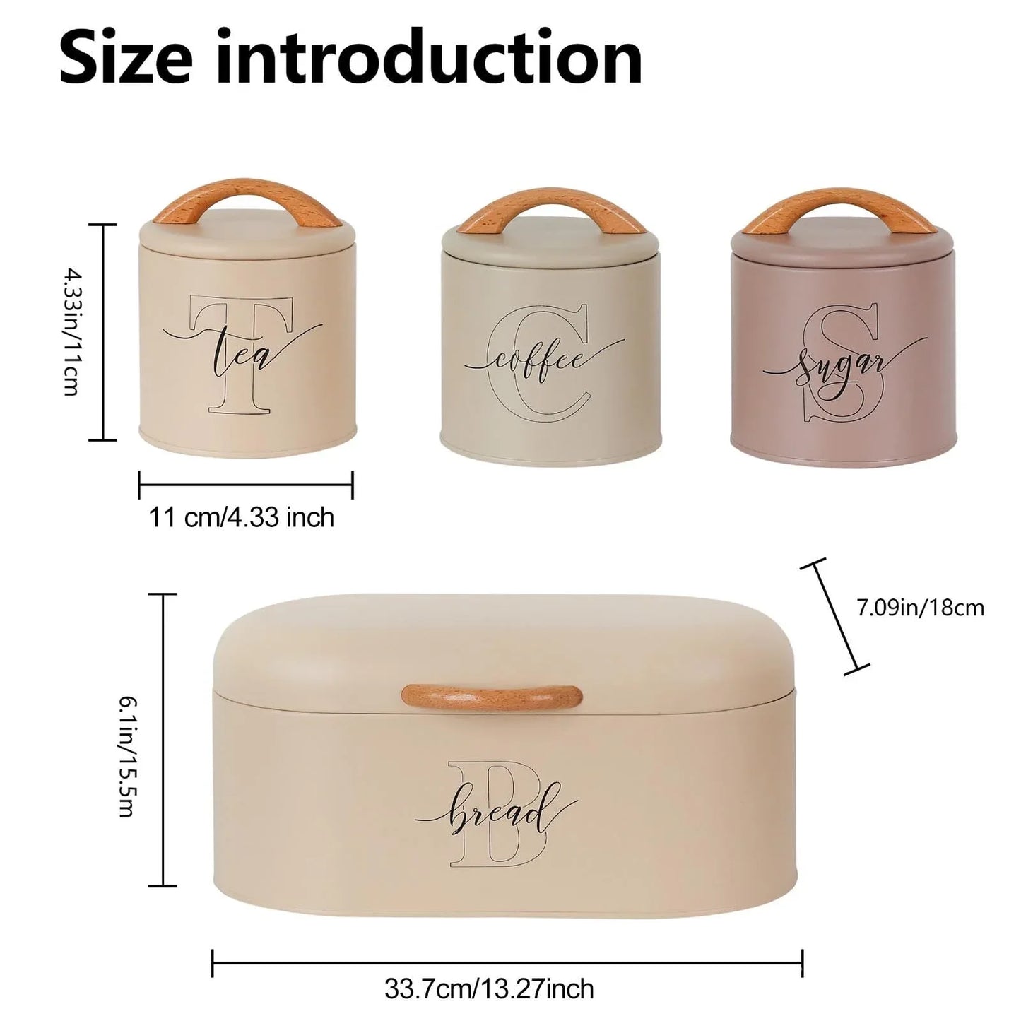 Luxury Kitchen Storage Canister Set with Wooden Lids - Clarify.pk