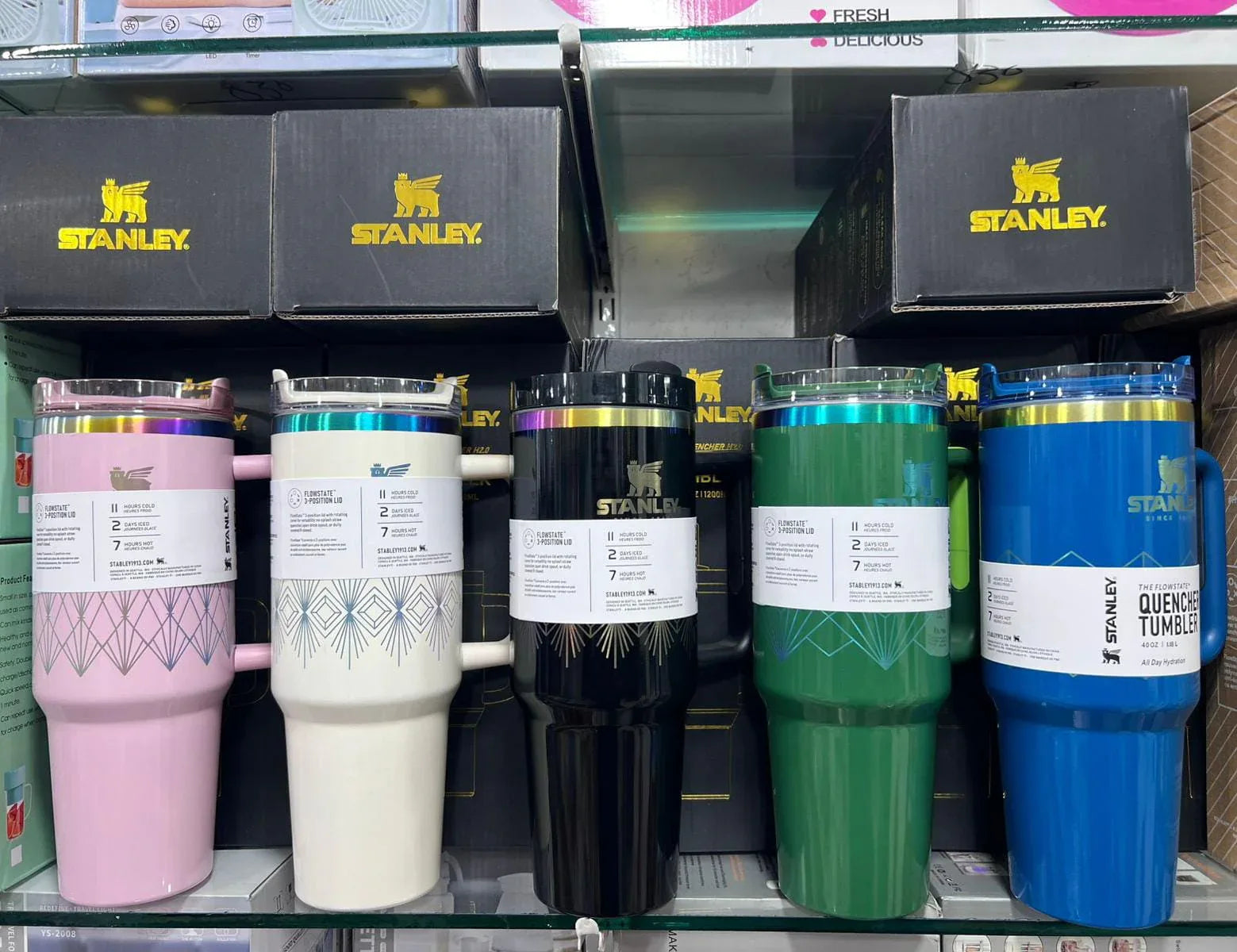 40oz Glossy Stainless Steel Tumbler – 1200ml Stanley Style Drinkware - Clarify.pk