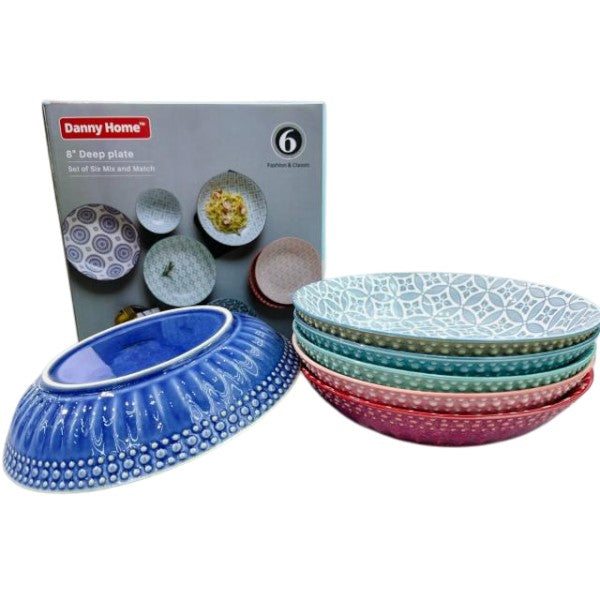 Danny Home 8" Deep Plate Set (6 Pieces)