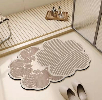 Luxury Flower Shaped Anti Slip Bath Mat, Soft And Super Absorbent Bathroom Rug, Non Slip Flower Floor Rug, Decorative Floral Bathroom Mat