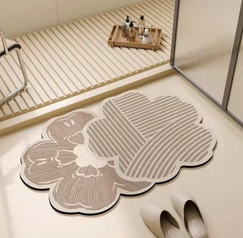 Flower Shaped Anti-Slip Bath Mat - Soft Absorbent Bathroom Rug