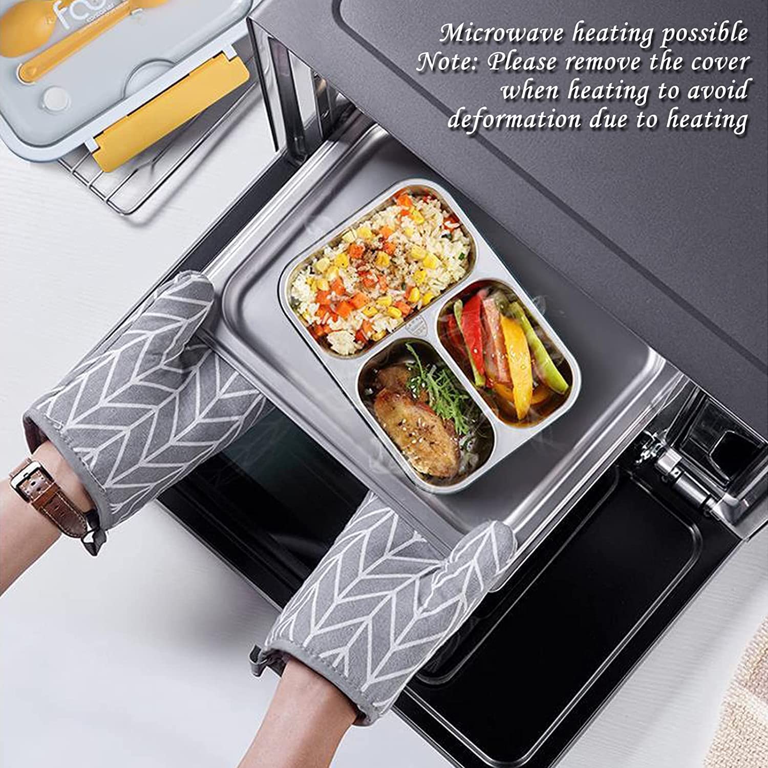 Leakproof 3-Compartment Stainless Steel Lunch Box Set