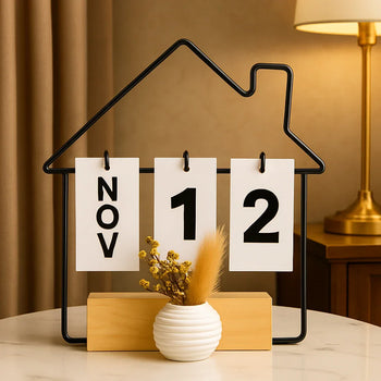 Home Frame Flip Desk Calendar – Wooden Desk Organizer - Clarify.pk