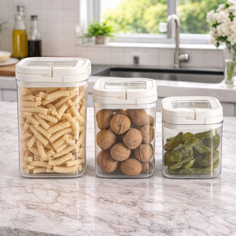 3-Piece Airtight Kitchen Storage Jar Set