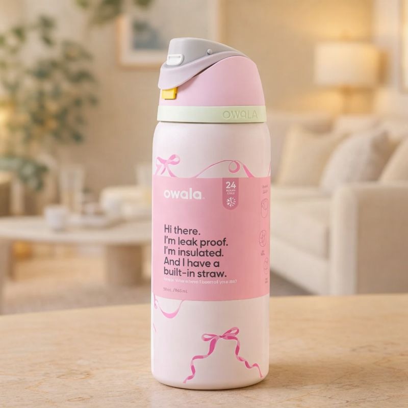 Owala UO Exclusive 32oz FreeSip® – "Pink Bow" Limited Edition