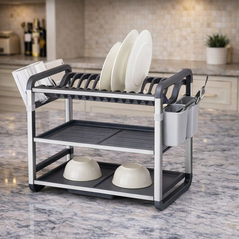 Binca Premium 3-Tier Dish Drying Stand – Vertical Countertop Organizer