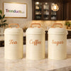 Vintage Metal Kitchen Canister Set – Tea, Coffee, & Sugar Trio MJ