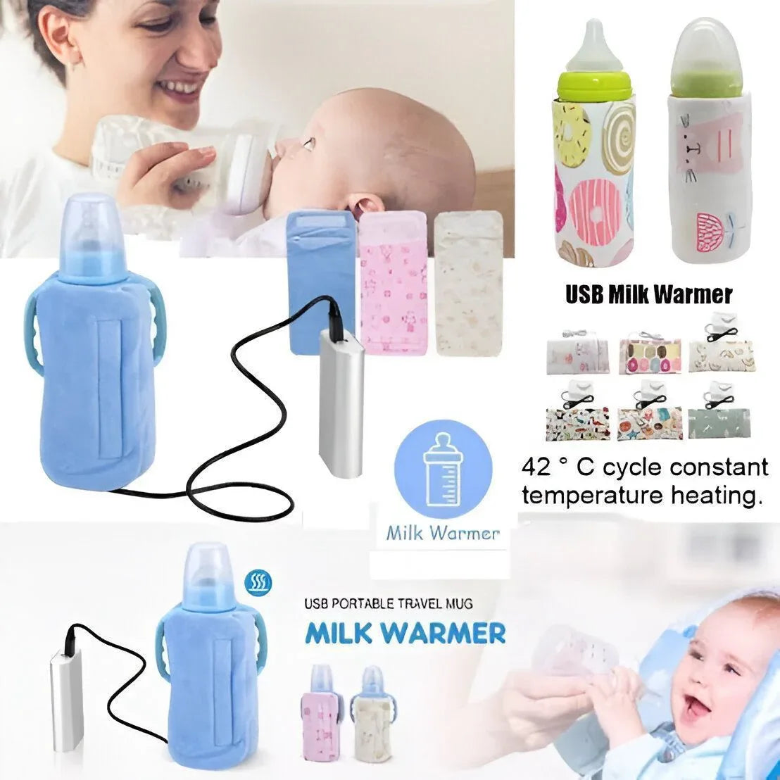 USB Bottle Warmer – Portable Baby Feeder Heating Pouch - Clarify.pk