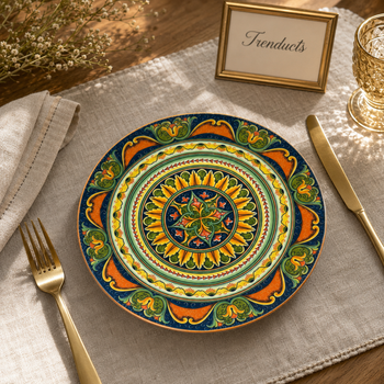 8-inch decorative quarter plate Style 1 in an elegant Trenducts dining-table setting