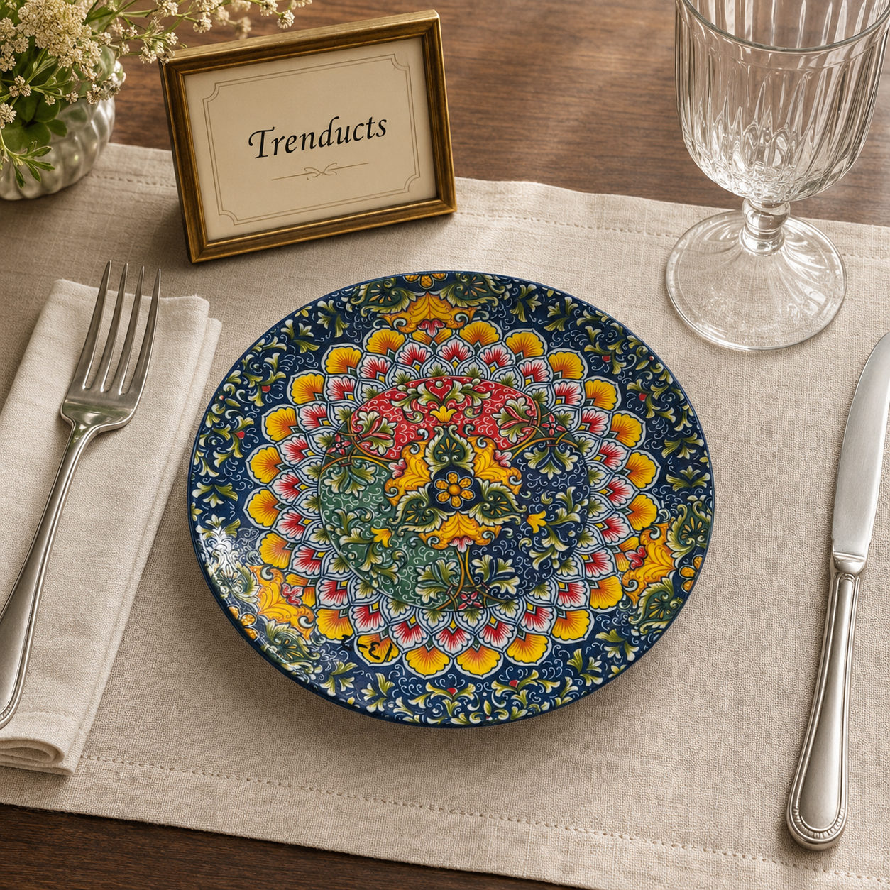Premium 8-Inch Decorative Quarter Plate
