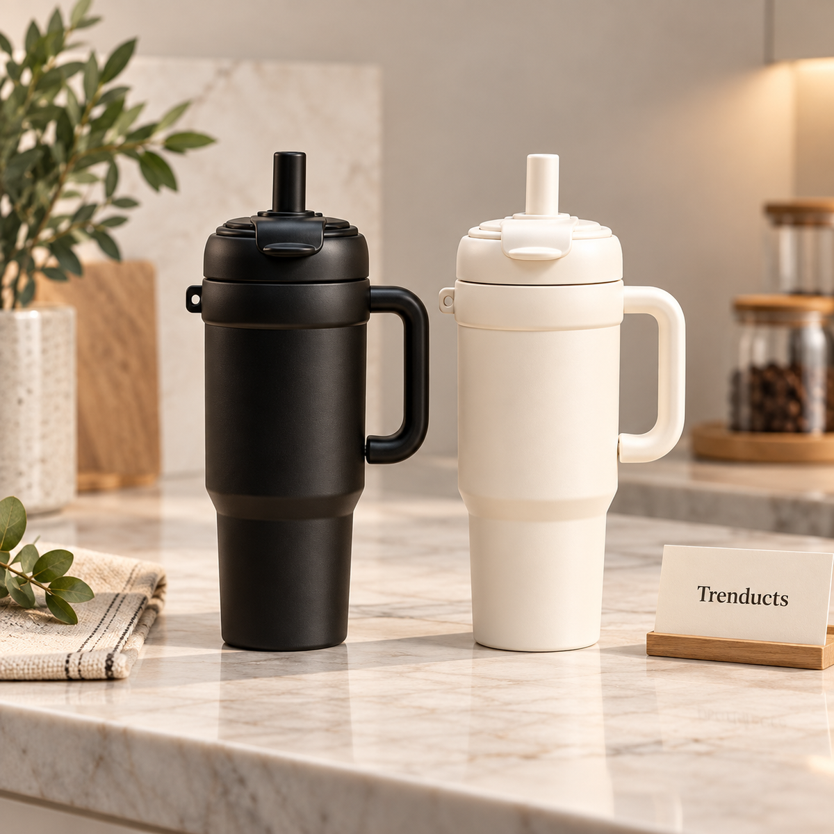 800ml Stainless Steel Vacuum Tumbler with Straw (Random Color)