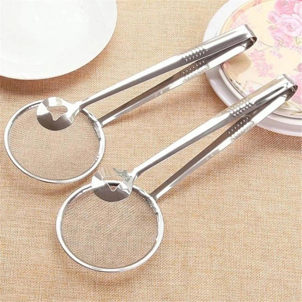 2-in-1 Frying Tong Strainer – Precision Oil Drainage Tool NC
