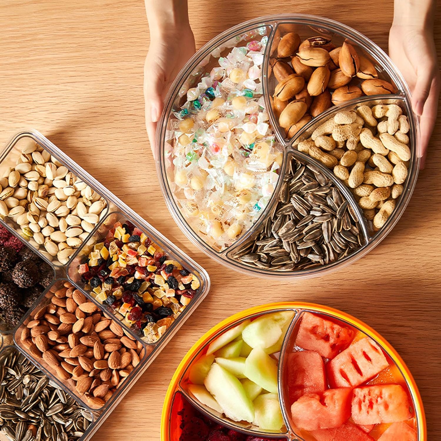 Premium Compartmentalized Dry Fruit & Snack Serving Tray