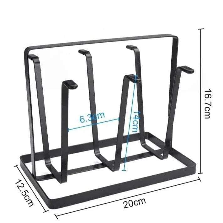 6 Hooks Iron Glass Stand Holder for Home Organizer and Decor