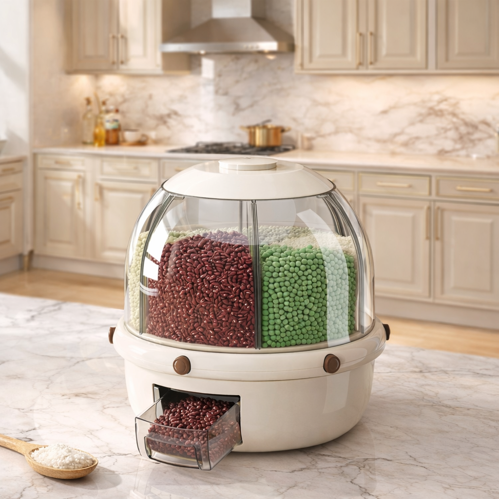 Luxury 360° Rotating Multi-Grid Rice & Grain Dispenser - 10KG AJF
