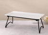 14-Inch Rectangular Ceramic Platter with Wrought Iron Stand