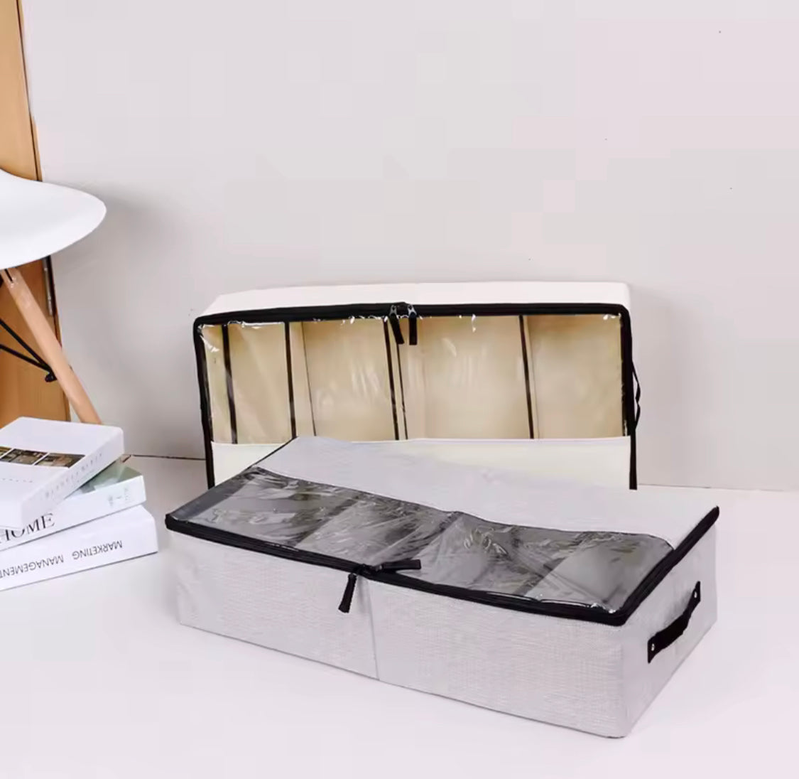Under Bed Storage Organizer – Foldable, Dustproof & Transparent