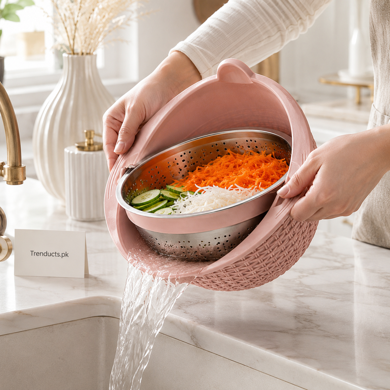 4-in-1 Rotating Colander Bowl Set with Grater