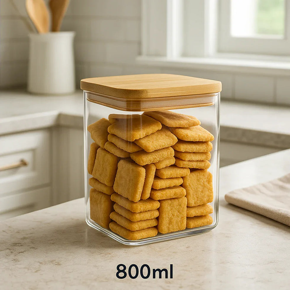 Premium Square Kitchen Storage Jar - Clarify.pk