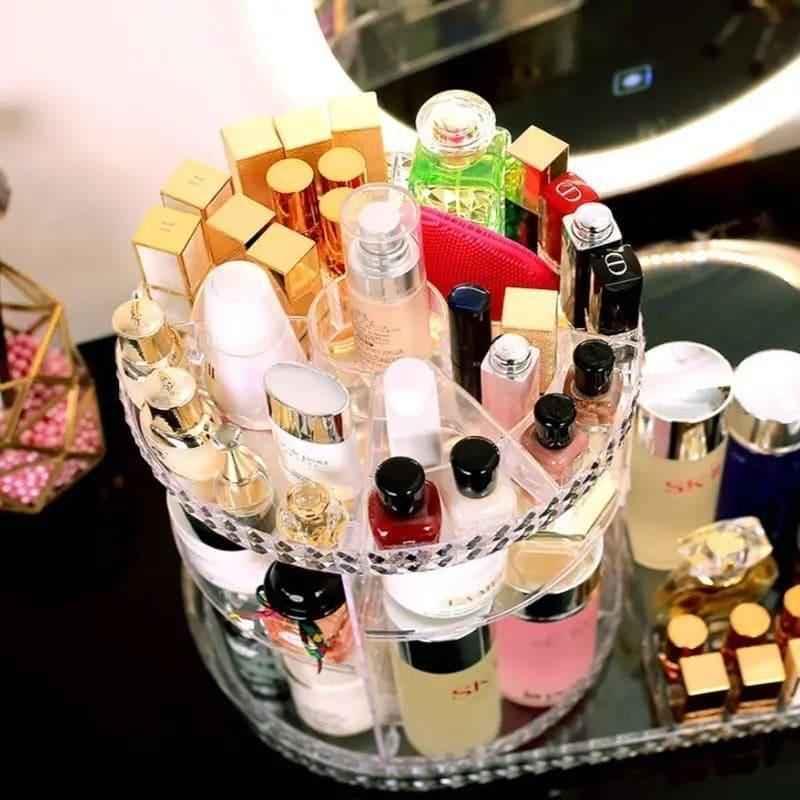 All In One Makeup Organizer 360 Degree Rotation for Ultimate Convenience - Clarify.pk