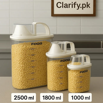 Acrylic Airtight Cereal Jar – Transparent Storage - Clarify.pk