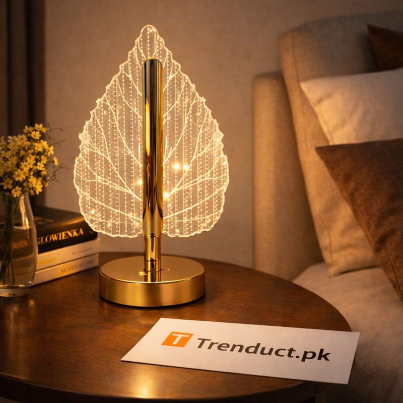 Leaf Design USB Rechargeable LED Desk Lamp