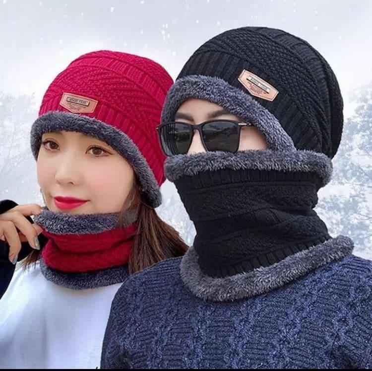 Winter Cap and Neck Muffler Set for Cold Weather Fashion - Clarify.pk