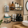 Rustproof 5-Piece Black Bathroom Shelf Set – Wall Mounted - Clarify.pk