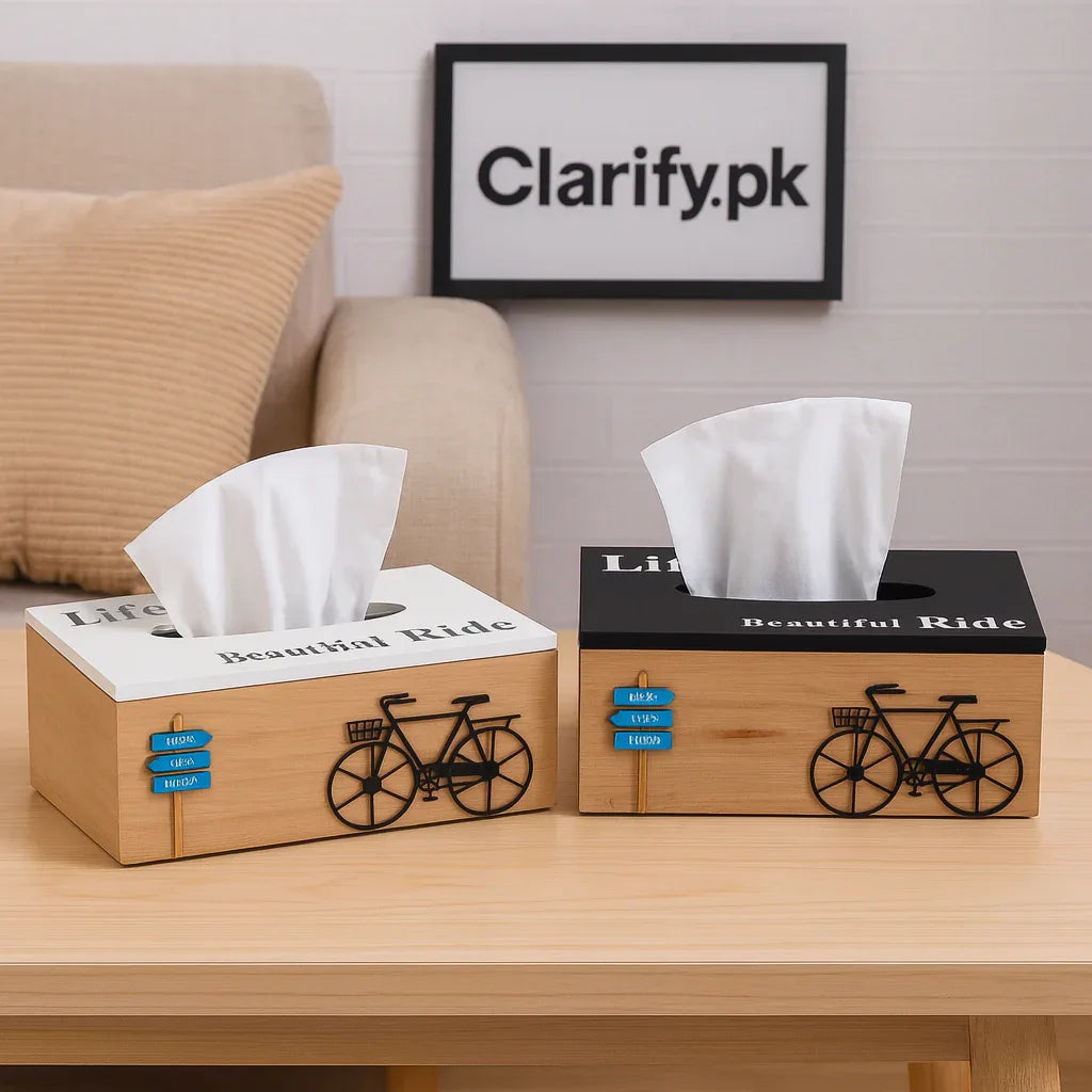 Wooden Tissue Box – Elegant Tabletop Tissue Holder - Clarify.pk