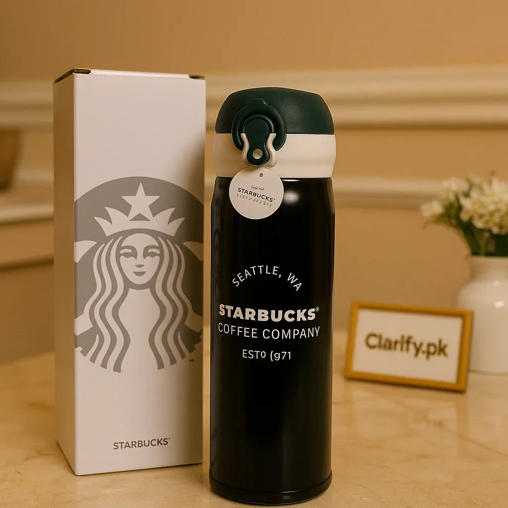 Starbucks Premium Green Stainless Steel Bottle- Premium Edition - Clarify.pk