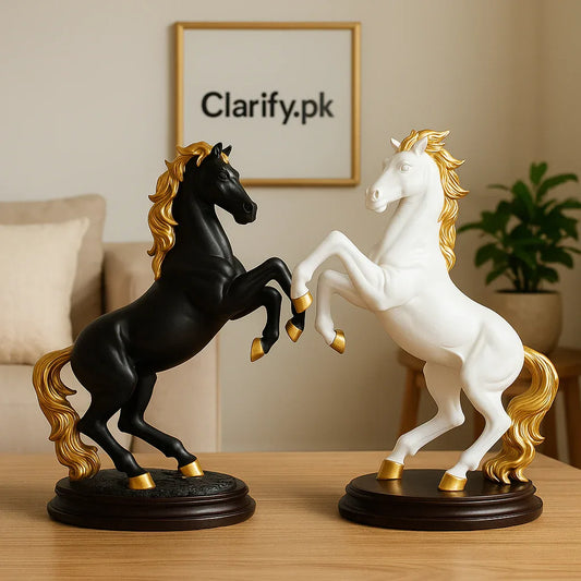Golden Mane Rearing Horse Showpiece – Luxury Décor - Clarify.pk