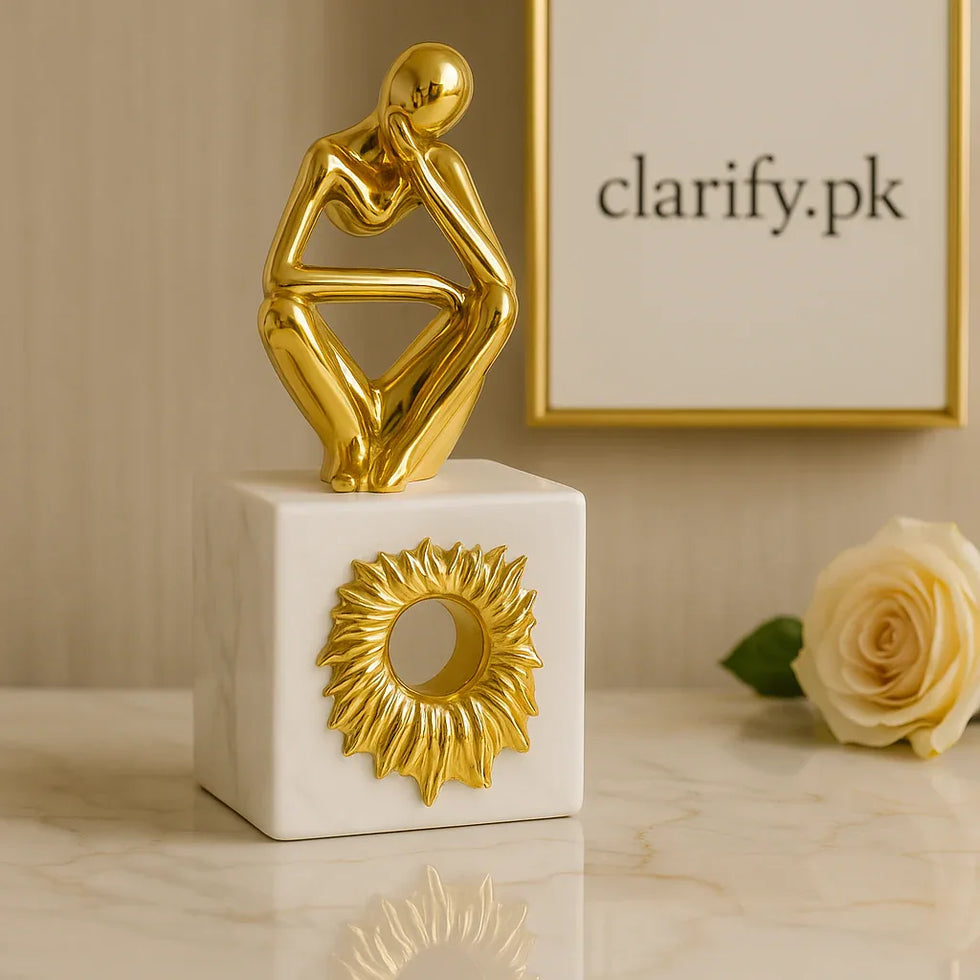 Thinker Figurine Showpiece – Modern Abstract Home Décor - Clarify.pk