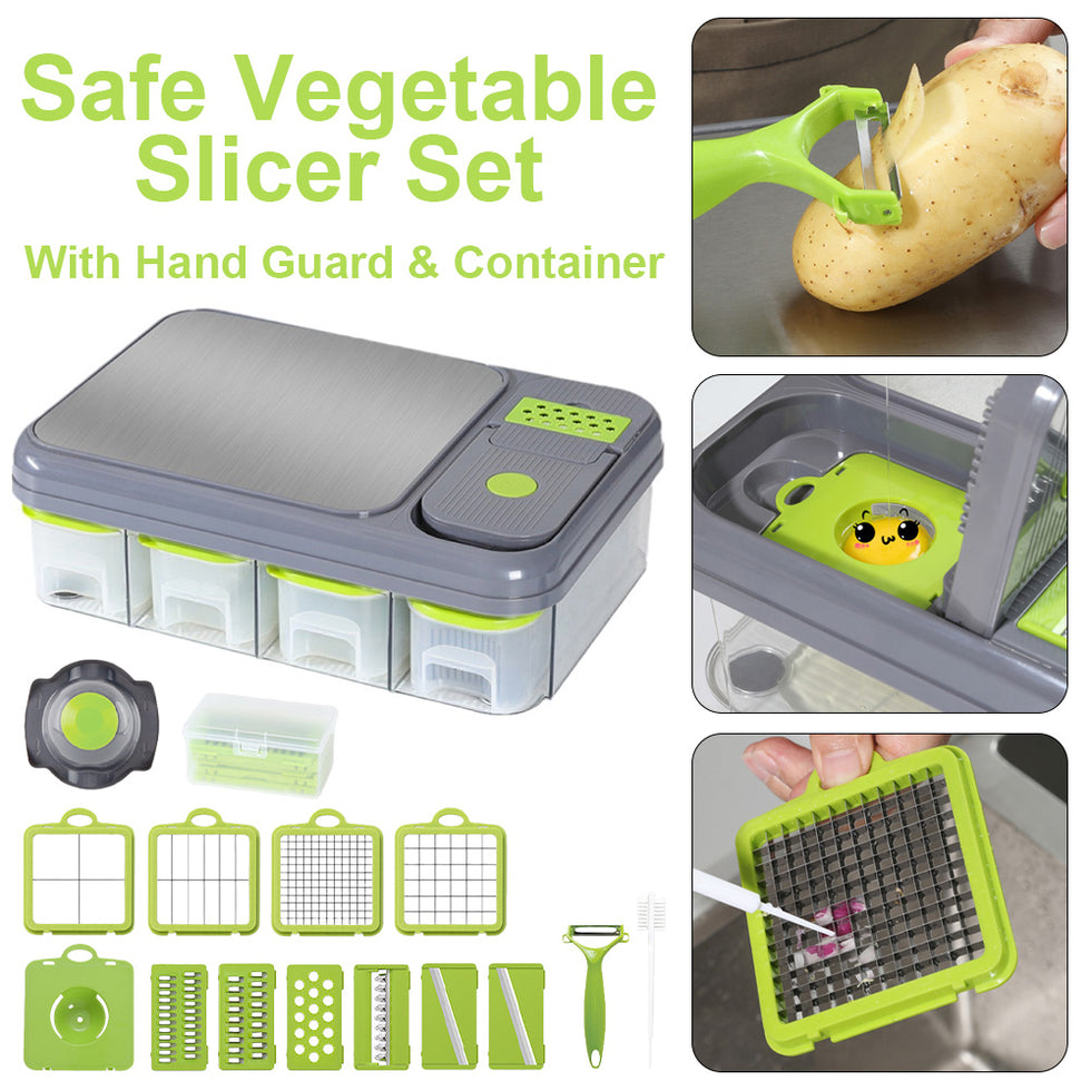 Manual Vegetable Chopper & Mandoline Slicer