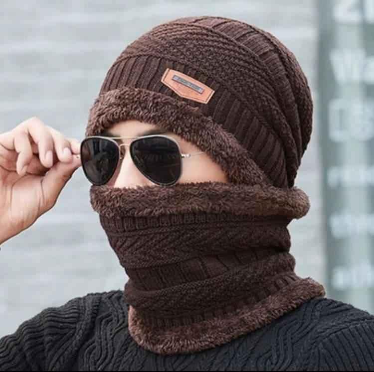 Winter Cap and Neck Muffler Set for Cold Weather Fashion - Clarify.pk