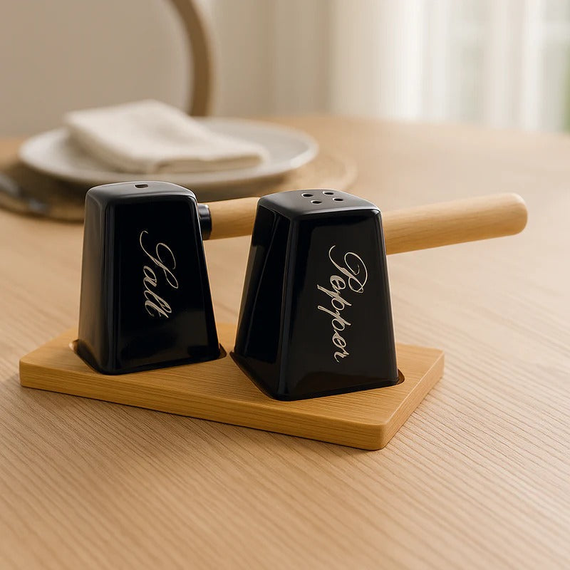 Hammered Texture Salt & Pepper Set – Elegant Tabletop Seasoning Shakers MJ