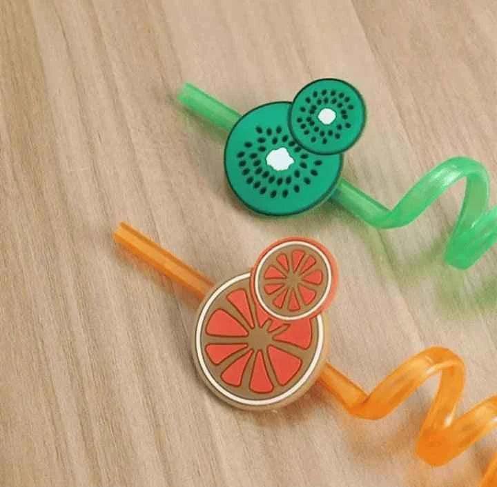 Fruity Straws Pack - 4 Colorful Straws for Fun Drinks
