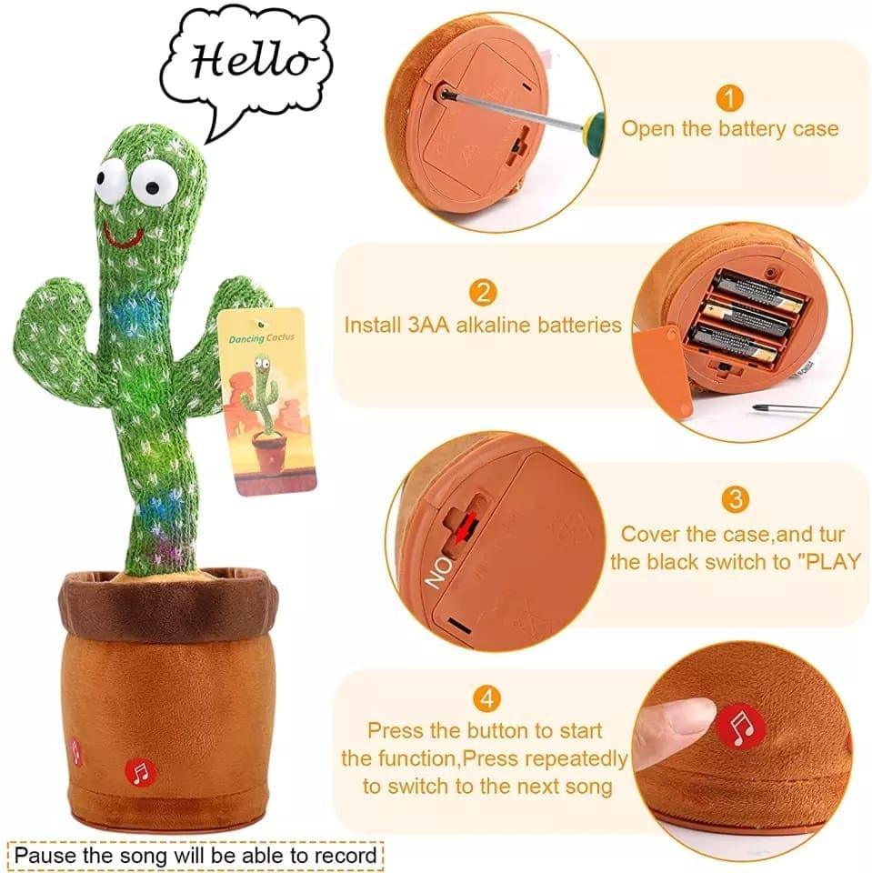 Dancing Cactus Toy - Interactive Talking Cactus for Kids - Clarify.pk