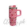 Premium 14oz 420ml Mini Tumbler – Pink Floral Pattern Edition - Clarify.pk